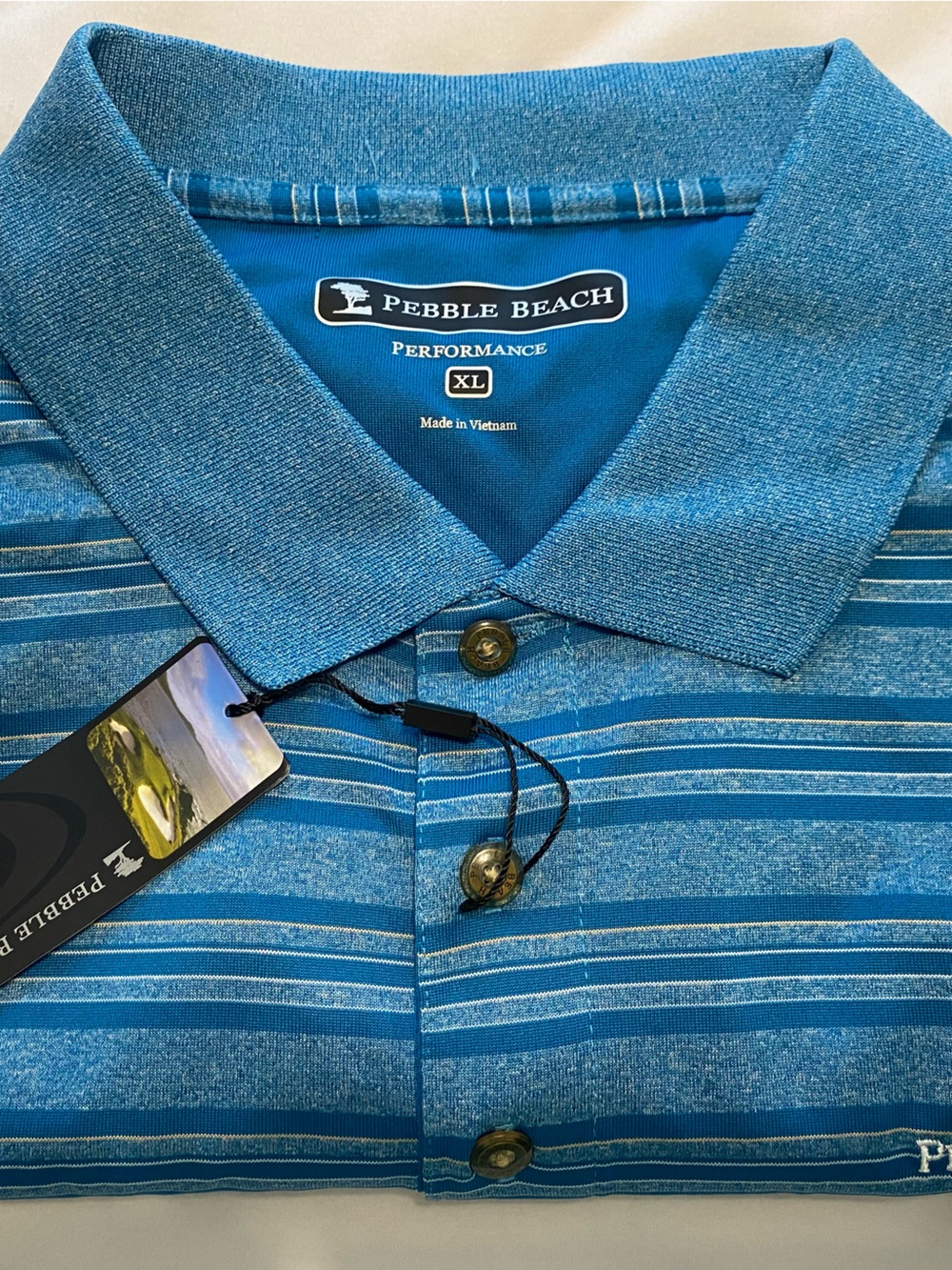 NEW Pebble Beach Short Sleeve Teal Performance Golf Polo Men’s XL
